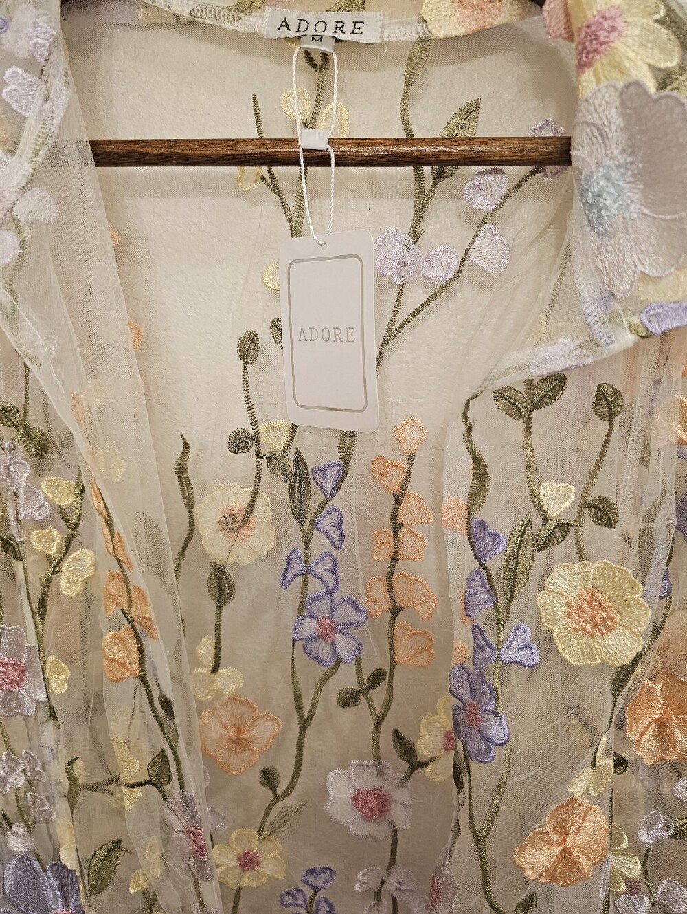 Floral Whisper Sheer Duster Woman - Picture 3 of 11
